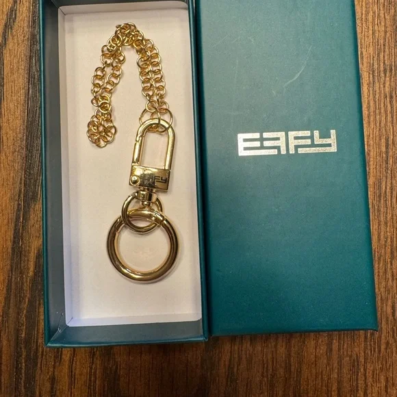 EFFY Gold Chain Key Chain Charm for Women Handbag Accessory with Clasp and Ring - Picture 1 of 8
